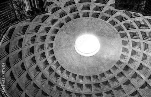 Abstract view of the roof in pantheon  Rome