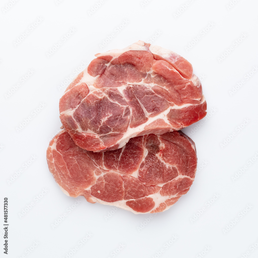 Piece of pork meat isolated on white background. Piece of pork meat isolated on white background.