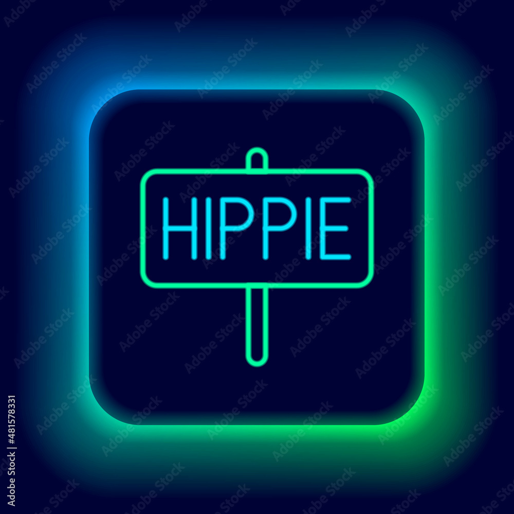 Glowing neon line Peace icon isolated on black background. Hippie symbol of peace. Colorful outline concept. Vector Glowing neon line Peace icon isolated on black background. Hippie symbol of peace. Colorful outline concept. Vector
