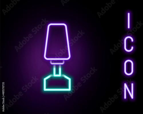 Glowing neon line Milling cutter for manicure icon isolated on black background. Apparatus for manicure. Manicure tools. Colorful outline concept. Vector