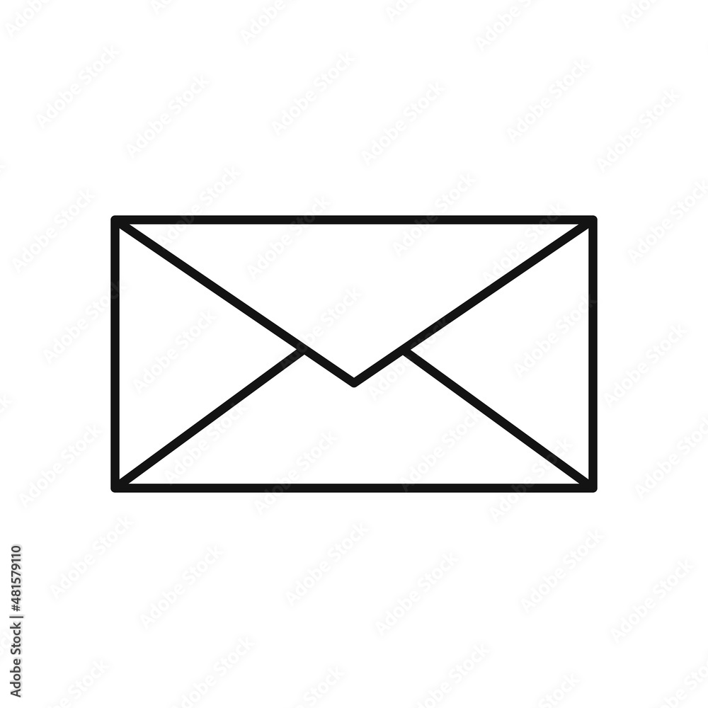 The envelope icon is closed, vector graphics. The envelope icon is closed, vector graphics.