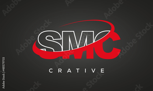 SMC creative letters logo with 360 symbol vector design	 photo