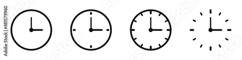 Clock icons set. Wall clock on a white background. Time concept. Vector illustration photo