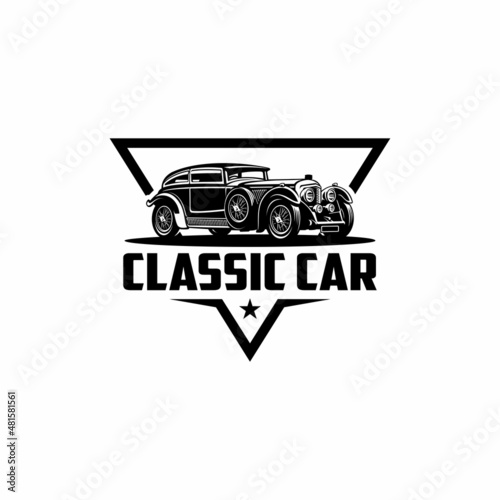 Classic car logo vector with emblem style