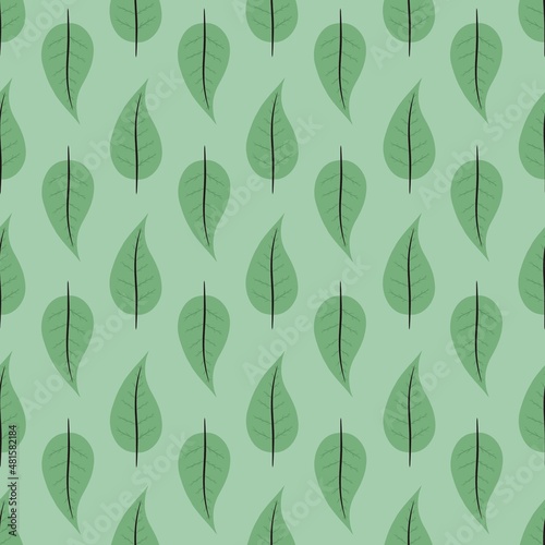 flower pattern - cute plant leaves on a green background