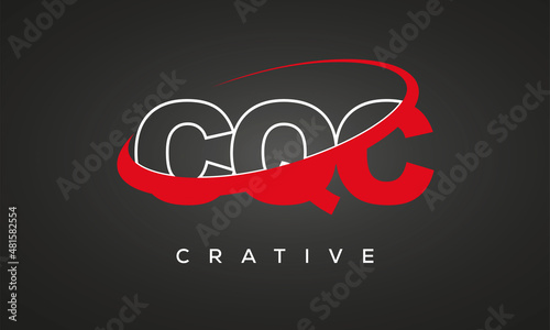 CQC creative letters logo with 360 symbol vector art template design photo