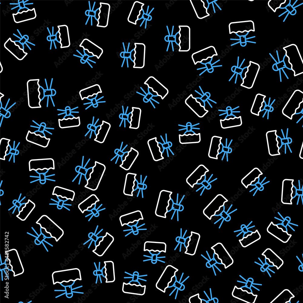 Line Lighthouse icon isolated seamless pattern on black background. Vector Line Lighthouse icon isolated seamless pattern on black background. Vector