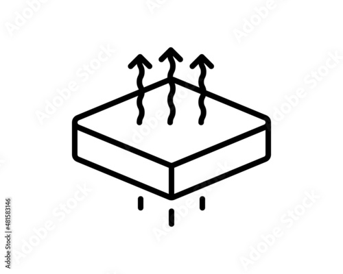 Mattress icon vector isolated on white background, Mattress transparent sign , thin pictogram or outline symbol design in linear style.