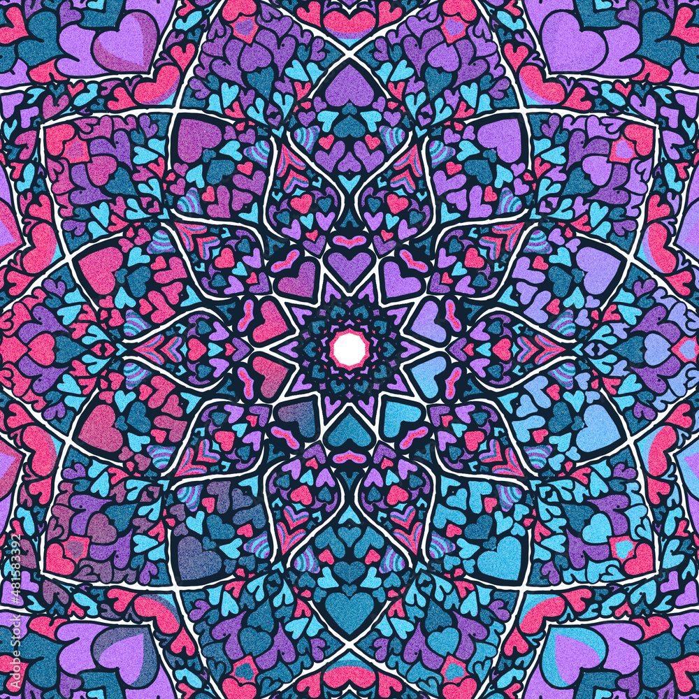 Valentines Day Mandalas with Hearts Valentines Day Mandalas with Hearts