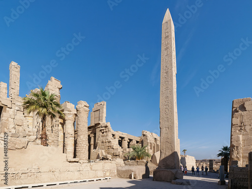 Canvas Print Obelisk at at Karnak Temple in Luxor, Egypt
