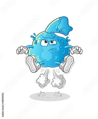 fever compress fart jumping illustration. character vector