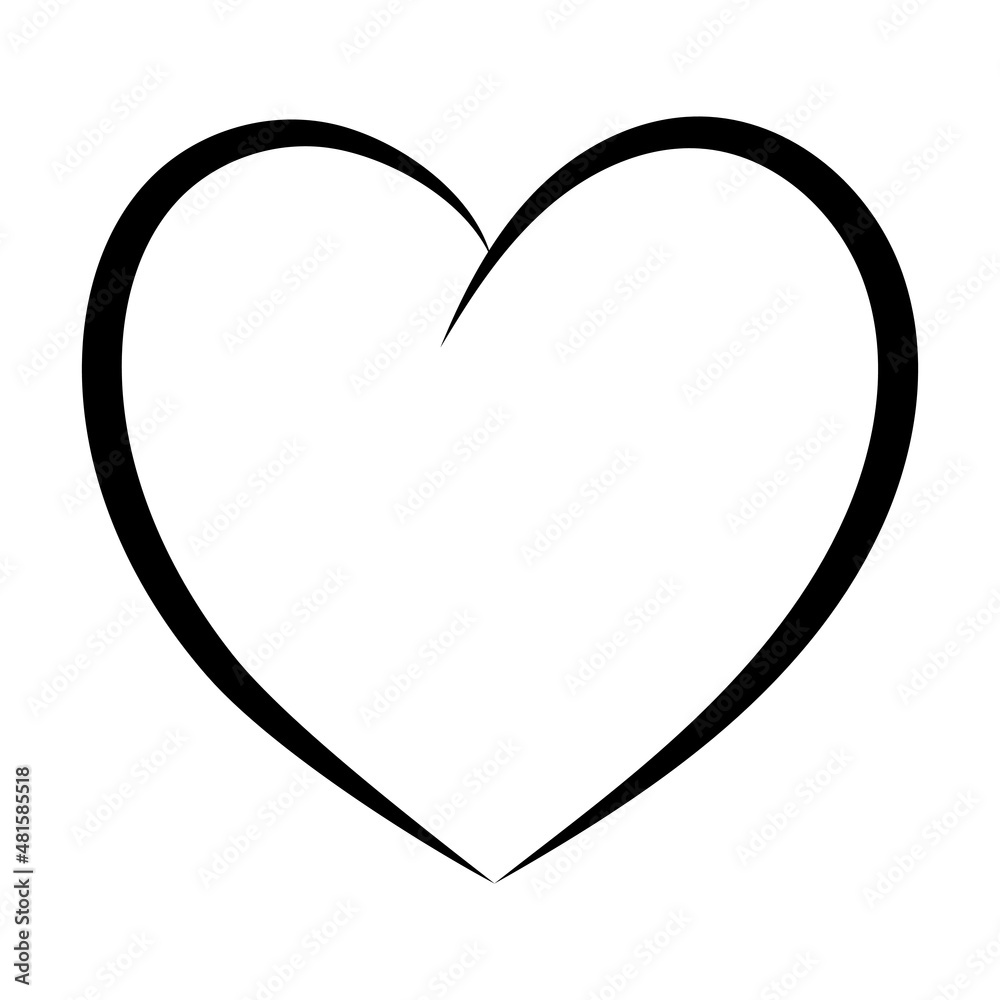 Simple heart contour icon, elegant contour symbol of love Simple heart contour icon, elegant contour symbol of love