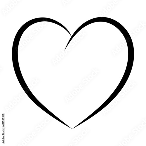 Simple heart contour icon, elegant contour symbol of love