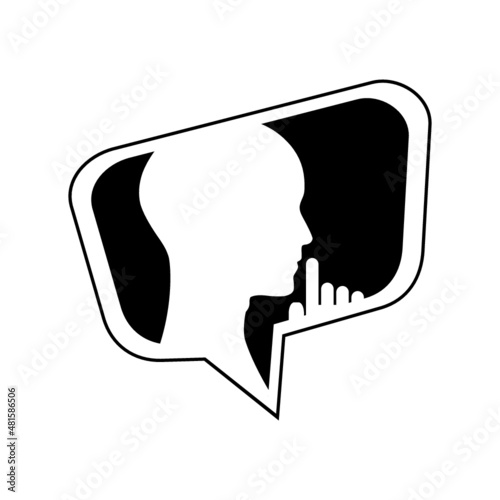 Keep silence icon isolated on white background