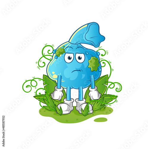 fever compress waiting too long mascot. cartoon vector
