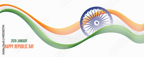 happy republic day 26 January modern design of a banner, voucher, coupons. Holiday background for branding, post, invitation, card, or flyer