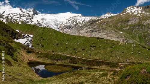 Small pond and glacier in the Austrian Alps