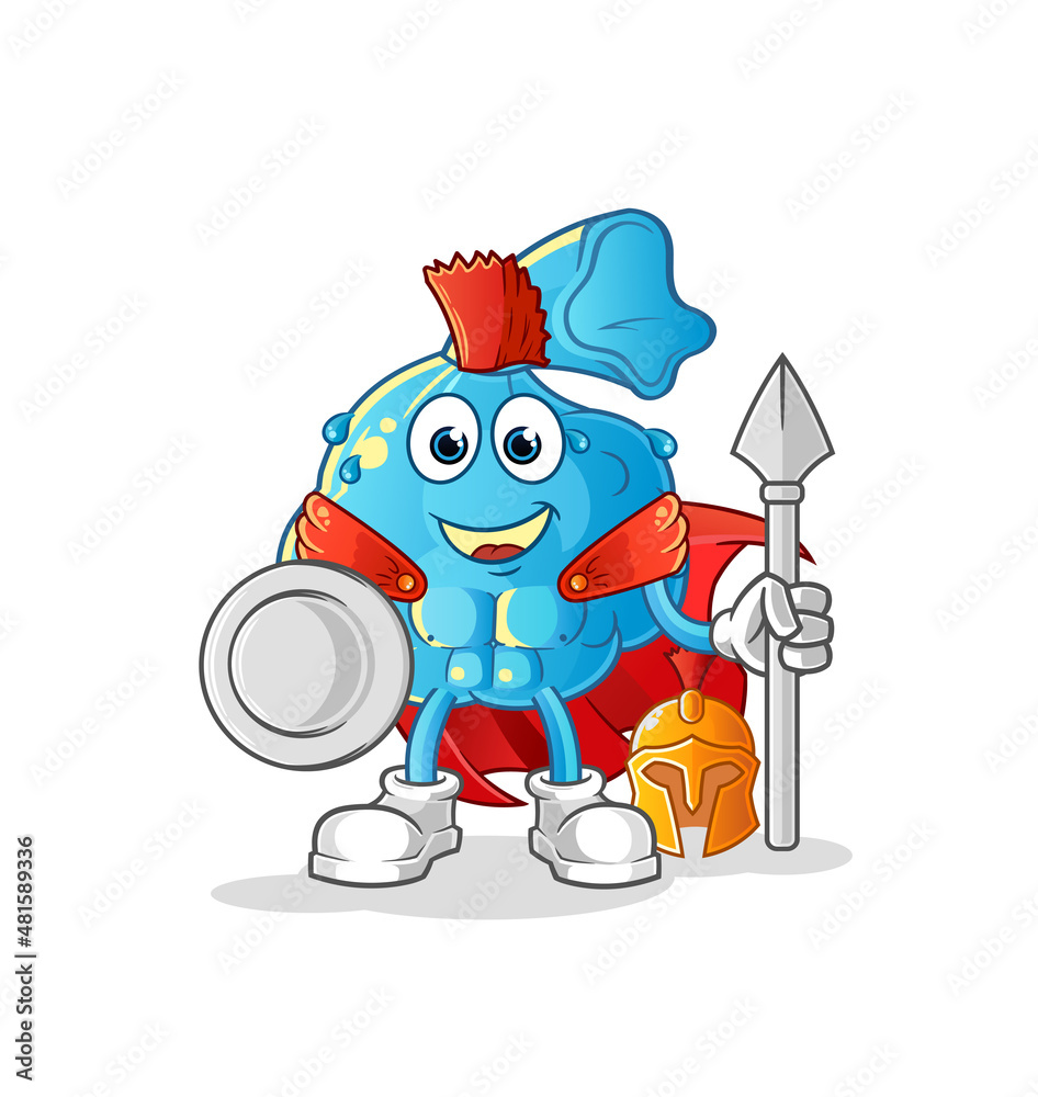 Obraz premium fever compress spartan character. cartoon mascot vector