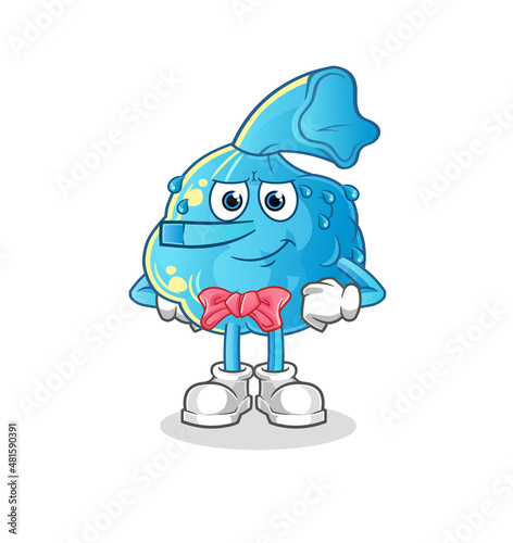 fever compress lie like Pinocchio character. cartoon mascot vector