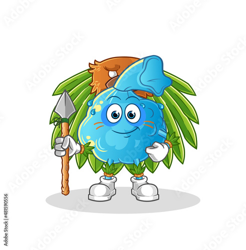 fever compress tribal man mascot. cartoon vector