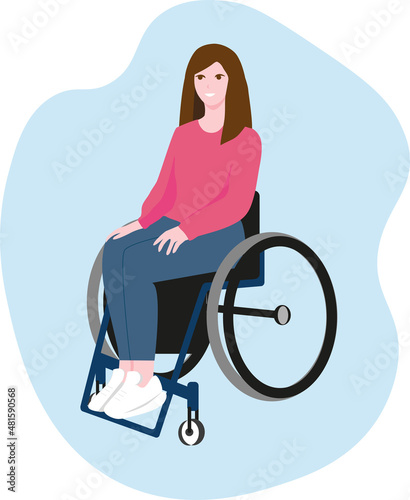 young woman sitting in a wheelchair