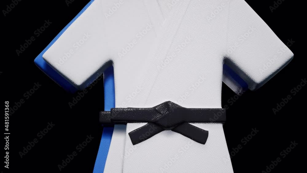 Judo Kimono Judogi Competition Transition on Transparent Background 4K