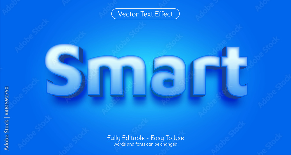 Smart editable text effect template style