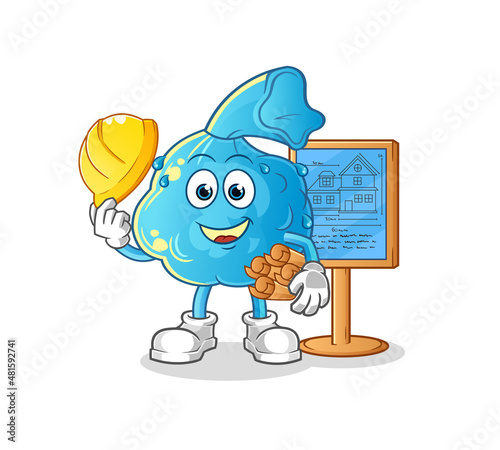 fever compress Architect illustration. character vector