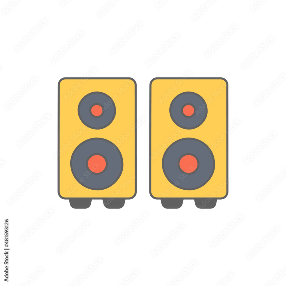 Dual Sound speakers stereo Icon in color icon, isolated on white background Dual Sound speakers stereo Icon in color icon, isolated on white background