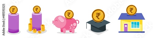 Saving Indian Rupee Money Set