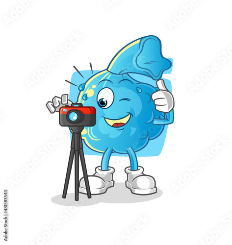 fever compress photographer character. cartoon mascot vector