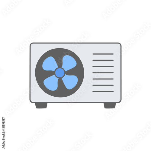 air conditioning outdoor unit icon in color icon, isolated on white background 