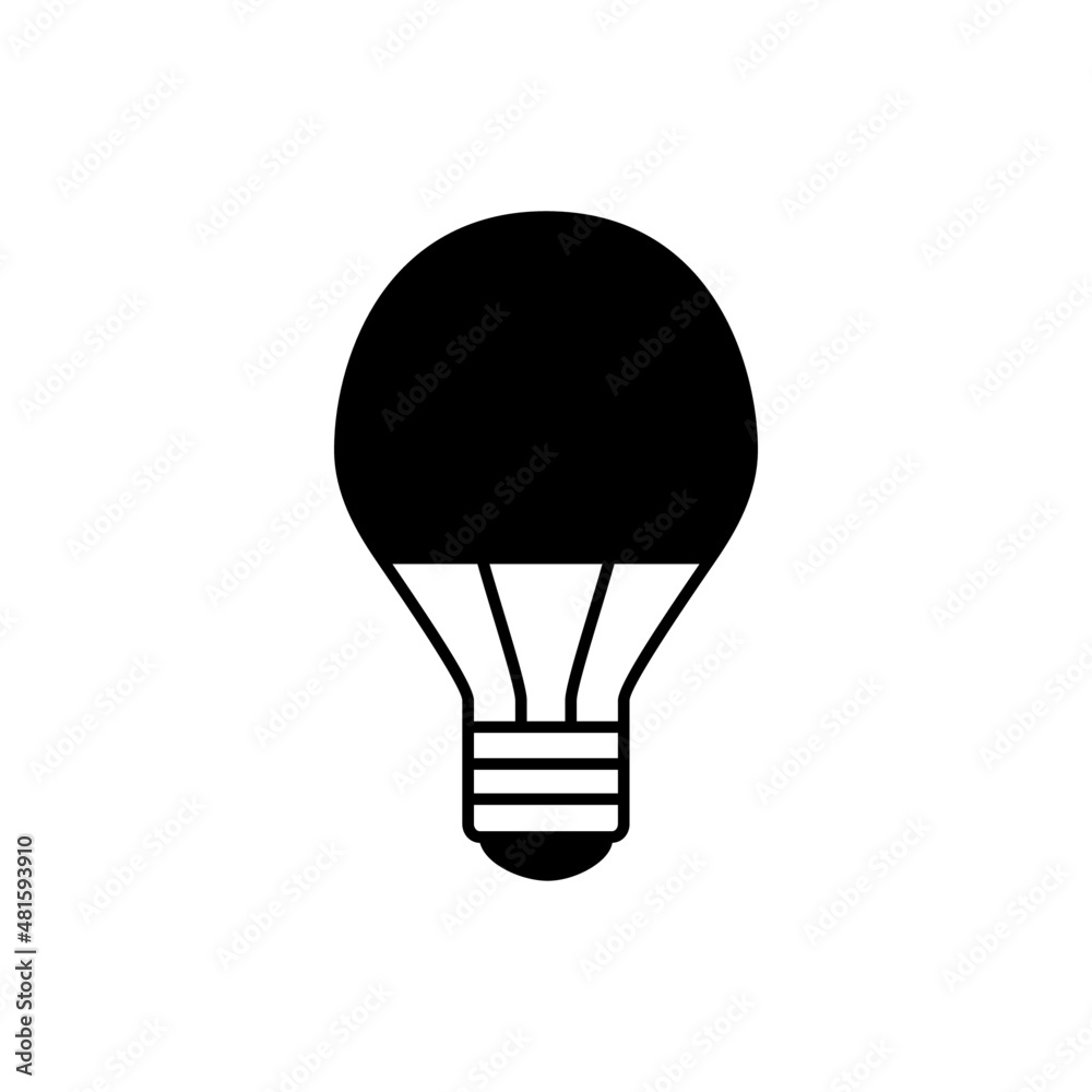 Fototapeta premium LED Lamp icon in black flat glyph, filled style isolated on white background