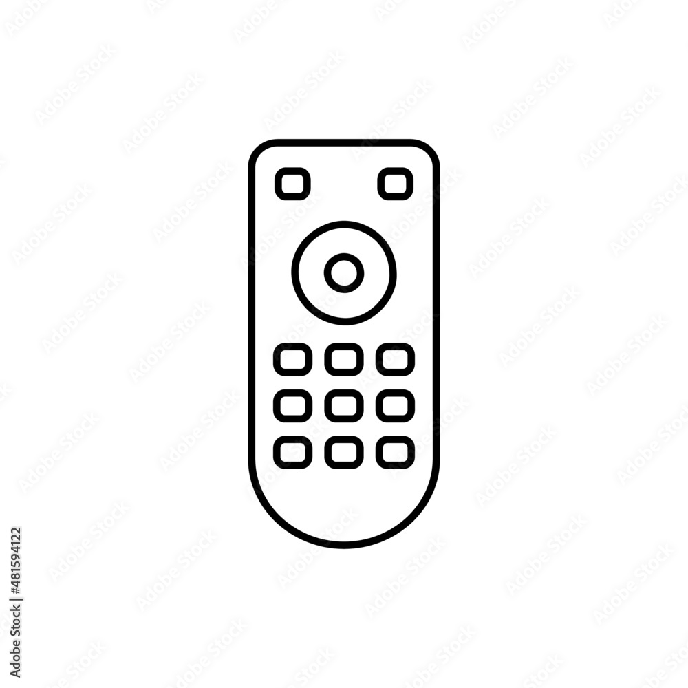 Remote Icon in black line style icon, style isolated on white background Remote Icon in black line style icon, style isolated on white background