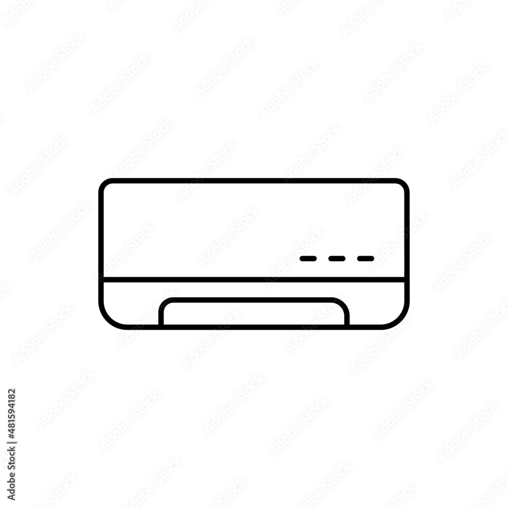air conditioning indoor unit icon in black line style icon, style isolated on white background air conditioning indoor unit icon in black line style icon, style isolated on white background