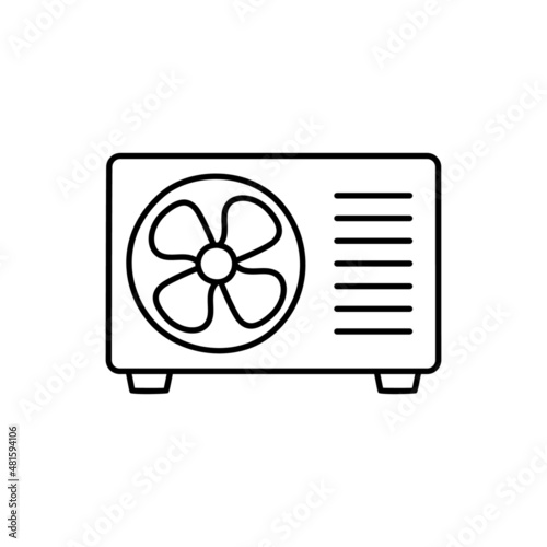 air conditioning outdoor unit icon in black line style icon, style isolated on white background