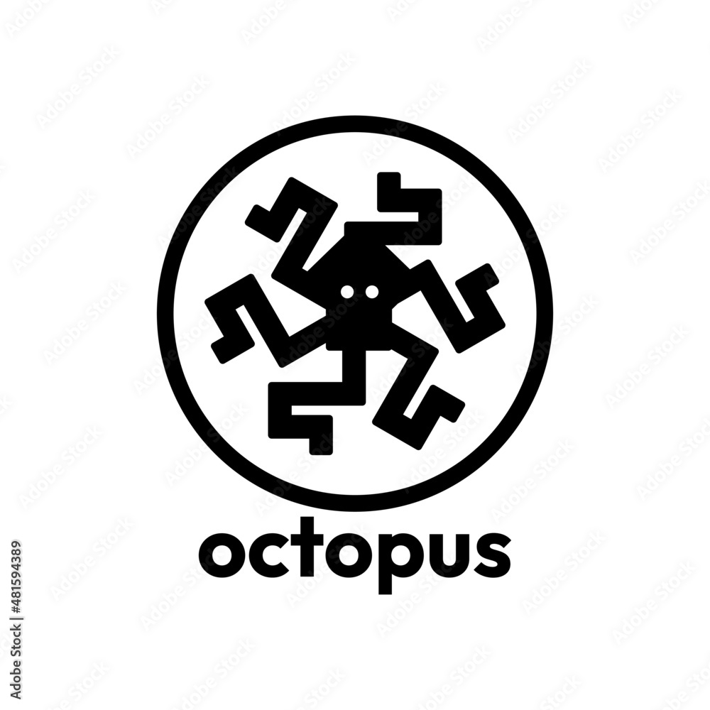 octopus logo with circular tentacles octopus logo with circular tentacles
