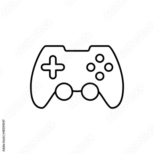 Game controller icon in black line style icon, style isolated on white background © arum
