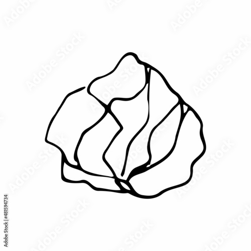 Vector crumpled paper ball doodle