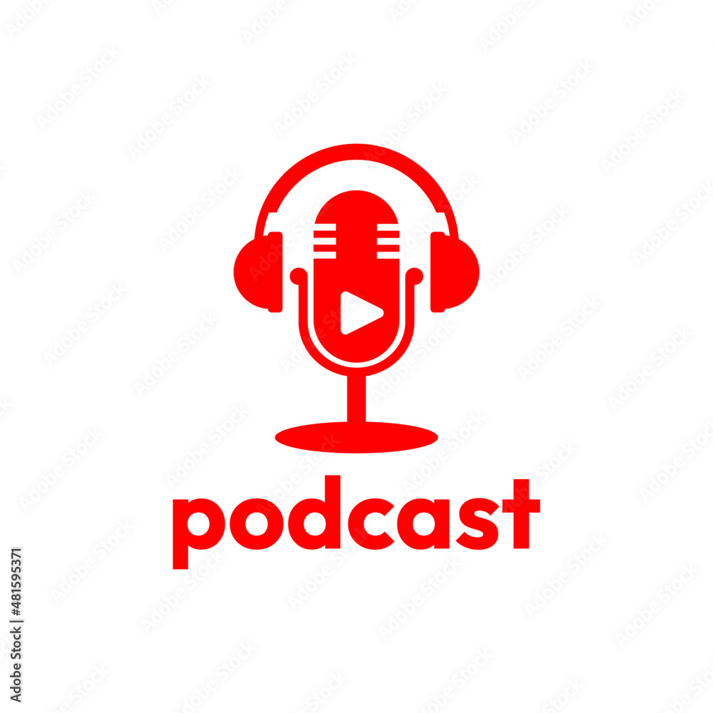 podcast logo with play icon.design for content creator podcast logo with play icon.design for content creator