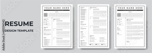 Clean Modern Resume and Cover Letter Layout Vector Template for Business Job Applications, Minimalist resume cv template, Resume design template, cv design, multipurpose resume design