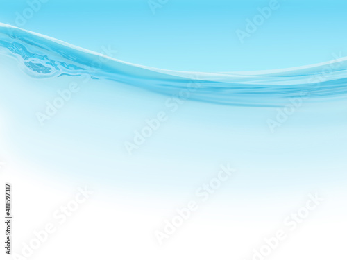 青い水面の断面フレーム（横）
