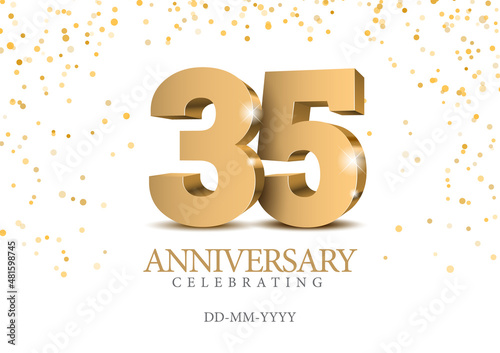 Anniversary 35. gold 3d numbers.