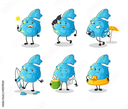 fever compress holiday character. cartoon mascot vector