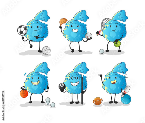 fever compress sport set character. cartoon mascot vector