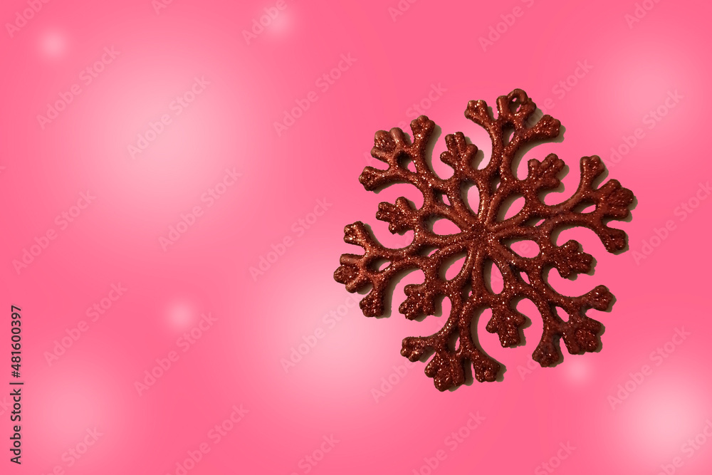 pink background with snowflake Stock Illustration | Adobe Stock