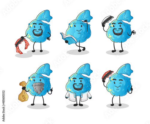 fever compress arab character. cartoon mascot vector