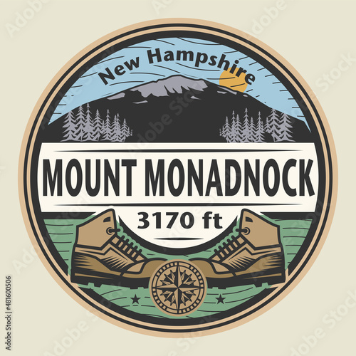 Emblem with the name of Mount Monadnock, New Hampshire
