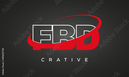 FBD creative letters logo with 360 symbol Logo design photo