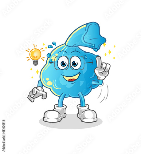 fever compress got an idea cartoon. mascot vector